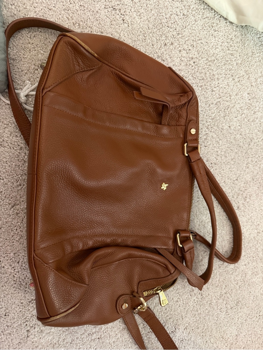 Ora Delphine Brown Pebbled Leather Tote Bag